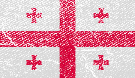 Flag of Georgia with old texture.  illustrationの写真素材