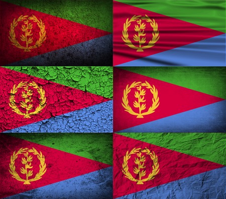 Flag of Eritrea with old texture.  illustrationの写真素材