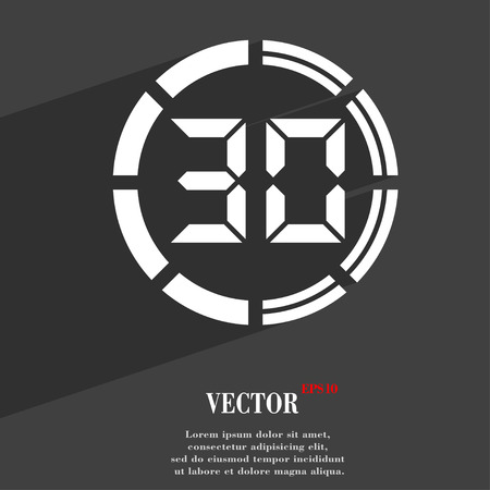 30 second stopwatch  icon symbol Flat modern web design with long shadow and space for your text. Vector illustrationのイラスト素材