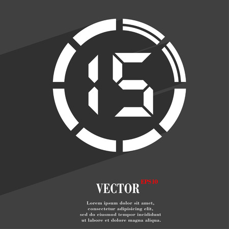 15 second stopwatch  icon symbol Flat modern web design with long shadow and space for your text. Vector illustrationのイラスト素材