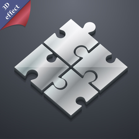 Puzzle piece  icon symbol. 3D style. Trendy, modern design with space for your text Vector illustrationのイラスト素材