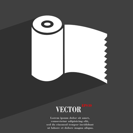 Toilet paper, WC roll  icon symbol Flat modern web design with long shadow and space for your text. Vector illustrationのイラスト素材