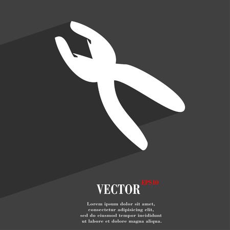 pliers  icon symbol Flat modern web design with long shadow and space for your text. Vector illustrationのイラスト素材