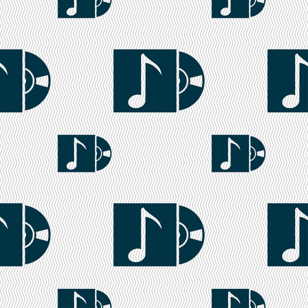 cd player icon sign. Seamless pattern with geometric texture. Vector illustrationのイラスト素材
