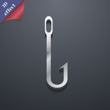 Fishing hook icon symbol. 3D styleのイラスト素材