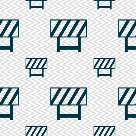 road barrier icon sign. Seamless pattern with geometric textureのイラスト素材