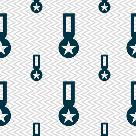Award, Medal of Honor icon sign. Seamless pattern with geometric texture. Vector illustrationのイラスト素材