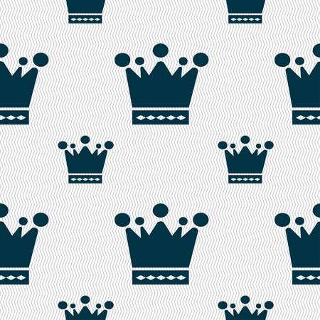 Crown icon sign. Seamless pattern with geometric textureのイラスト素材