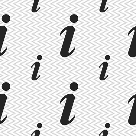 Information, Info icon sign. Seamless pattern with geometric texture. Vector illustrationのイラスト素材