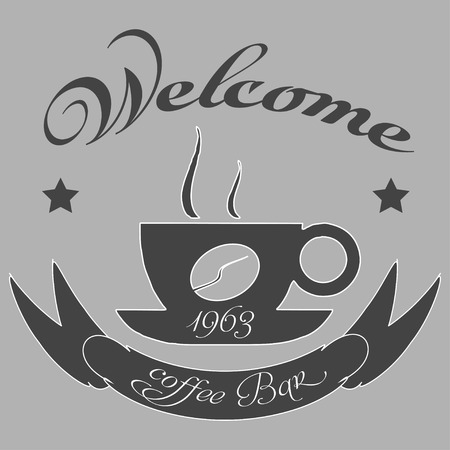 Vintage coffee themed monochrome labels. Vector illustrationのイラスト素材