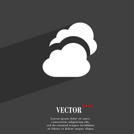 Cloud  icon symbol Flat modern web design with long shadow and space for your text. Vector illustrationのイラスト素材