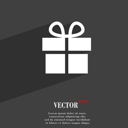 Gift box  icon symbol Flat modern web design with long shadow and space for your text. Vector illustrationのイラスト素材