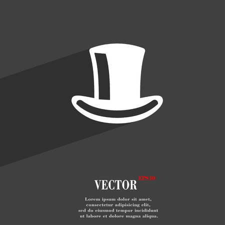cylinder hat  icon symbol Flat modern web design with long shadow and space for your text. Vector illustrationのイラスト素材