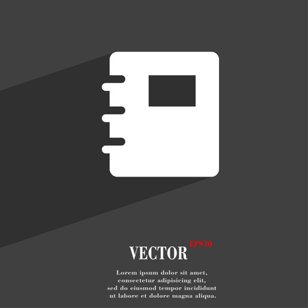 Book  icon symbol Flat modern web design with long shadow and space for your text. Vector illustrationのイラスト素材