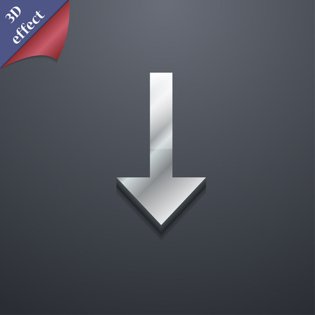 Arrow down, Download, Load, Backup  icon symbol. 3D style. Trendy, modern design with space for your text Vector illustrationのイラスト素材