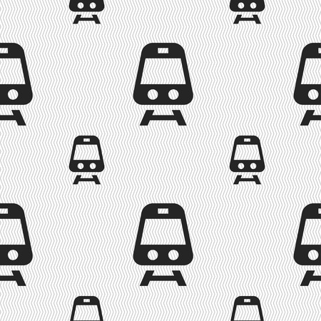 Train icon sign. Seamless pattern with geometric texture. Vector illustrationのイラスト素材