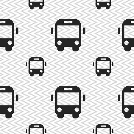 Bus icon sign. Seamless pattern with geometric texture. Vector illustrationのイラスト素材