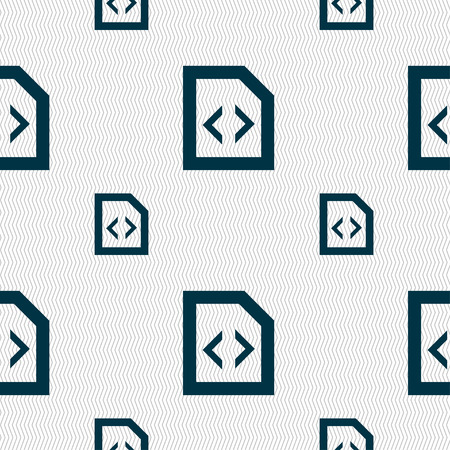 Programming code icon sign. Seamless pattern with geometric texture. Vector illustrationのイラスト素材