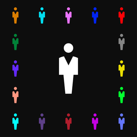 Human, Man Person, Male toilet  icon sign. Lots of colorful symbols for your design. Vector illustrationのイラスト素材