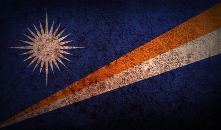 Flag of Marshall Islands with old texture. Vector ilの写真素材