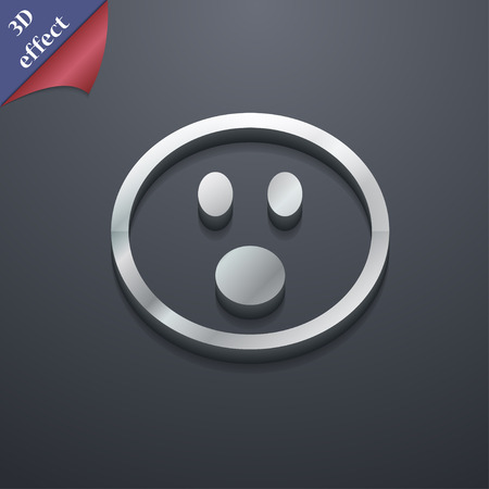 Shocked Face Smiley  icon symbol. 3D style. Trendy, modern design with space for your text Vector illustrationのイラスト素材