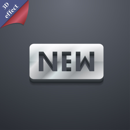 New  icon symbol. 3D style. Trendy, modern design with space for your text Vector illustrationのイラスト素材