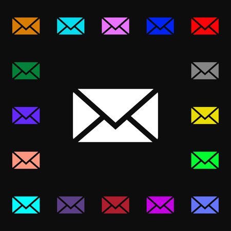 Mail, Envelope, Message  icon sign. Lots of colorful symbols for your design. Vector illustrationのイラスト素材