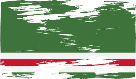 Flag of Chechen Republic of Ichkeria with old texture. Vector illustrationの写真素材