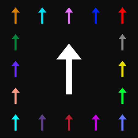 Direction arrow up  icon sign. Lots of colorful symbols for your design. Vector illustrationのイラスト素材