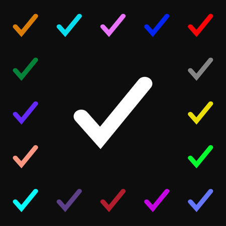 Check mark, tik  icon sign. Lots of colorful symbols for your design. Vector illustrationの写真素材