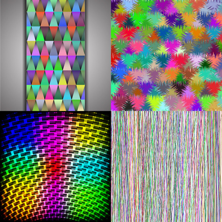 Set of four abstract backgrounds with colorful elements to create your creativity. Rastered copyの写真素材