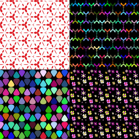 Set of four abstract backgrounds with colorful elements to create your creativity. Rastered copyの写真素材