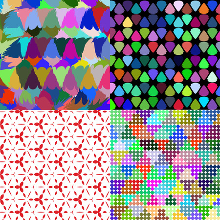 Set of four abstract backgrounds with colorful elements to create your creativity. Rastered copyの写真素材