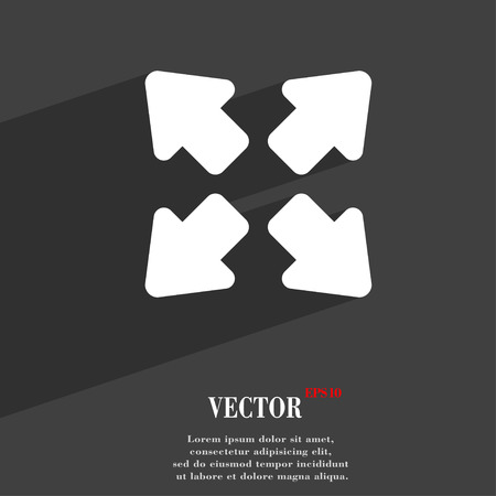 Deploying video, screen size  icon symbol Flat modern web design with long shadow and space for your text. Vector illustrationのイラスト素材