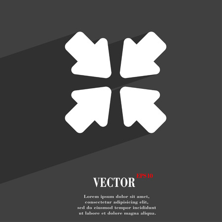 turn to full screen  icon symbol Flat modern web design with long shadow and space for your text. Vector illustrationのイラスト素材