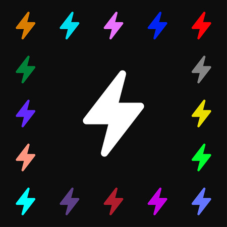 Photo flash  icon sign. Lots of colorful symbols for your design. Vector illustrationのイラスト素材