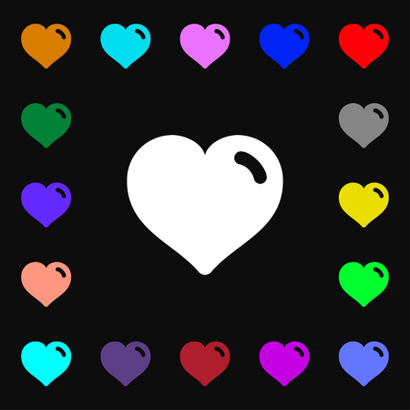 Heart, Love  icon sign. Lots of colorful symbols for your design. Vector illustrationのイラスト素材
