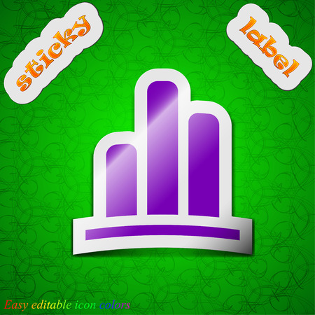 Growth and development concept. graph of Rate  icon sign. Symbol chic colored sticky label on green background. Vector illustrationのイラスト素材