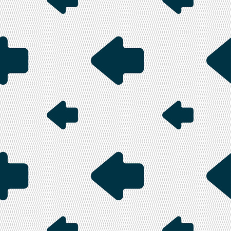 Arrow left, Way out icon sign. Seamless pattern with geometric texture. Vector illustrationのイラスト素材