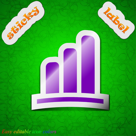Growth and development concept. graph of Rate  icon sign. Symbol chic colored sticky label on green background. Vector illustrationのイラスト素材