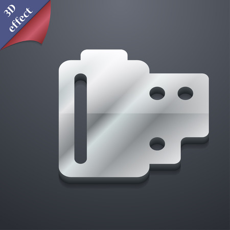 35 mm negative films  icon symbol. 3D style. Trendy, modern design with space for your text Vector illustrationのイラスト素材