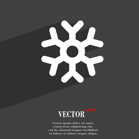 snowflake  icon symbol Flat modern web design with long shadow and space for your text. Vector illustrationのイラスト素材