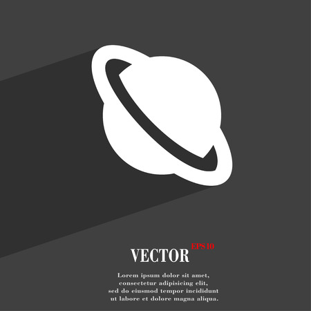 Jupiter planet  icon symbol Flat modern web design with long shadow and space for your text. Vector illustrationのイラスト素材