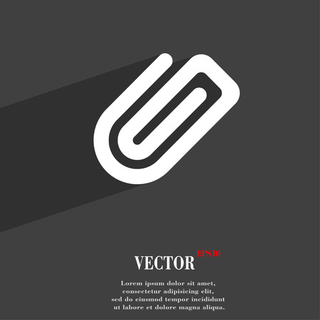 Paper Clip  icon symbol Flat modern web design with long shadow and space for your text. Vector illustrationのイラスト素材