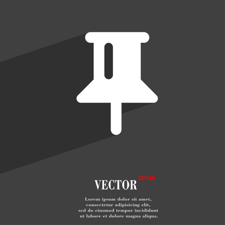 Map pointer, GPS location  icon symbol Flat modern web design with long shadow and space for your text. Vector illustrationのイラスト素材