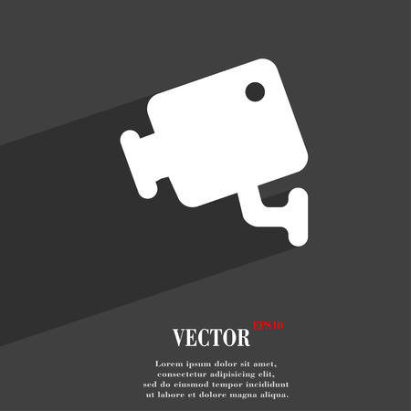 video camera  icon symbol Flat modern web design with long shadow and space for your text. Vector illustrationのイラスト素材