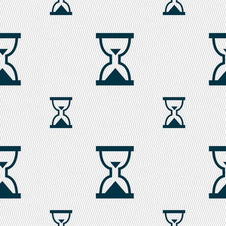 Hourglass, Sand timer icon sign. Seamless pattern with geometric texture. Vector illustrationのイラスト素材