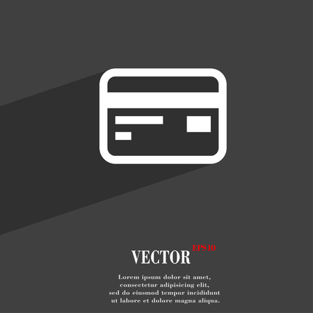 Credit, debit card  icon symbol Flat modern web design with long shadow and space for your text. Vector illustrationのイラスト素材