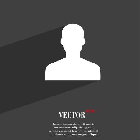 User, Person, Log in  icon symbol Flat modern web design with long shadow and space for your text. Vector illustrationのイラスト素材