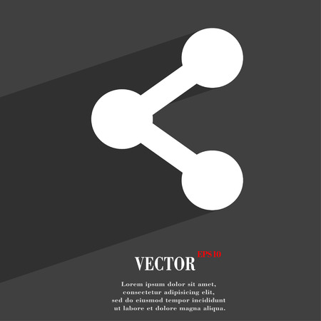 Share  icon symbol Flat modern web design with long shadow and space for your text. Vector illustrationのイラスト素材